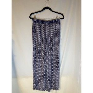 Anthropologie HEI HEI Santa Clara Blue Printed Floral Wide Leg Boho Pants Small